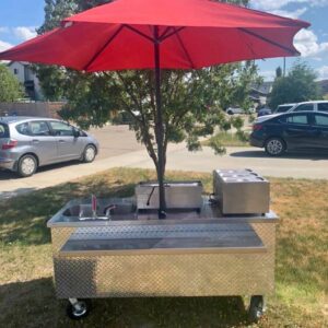 Hamburger concession stand cart