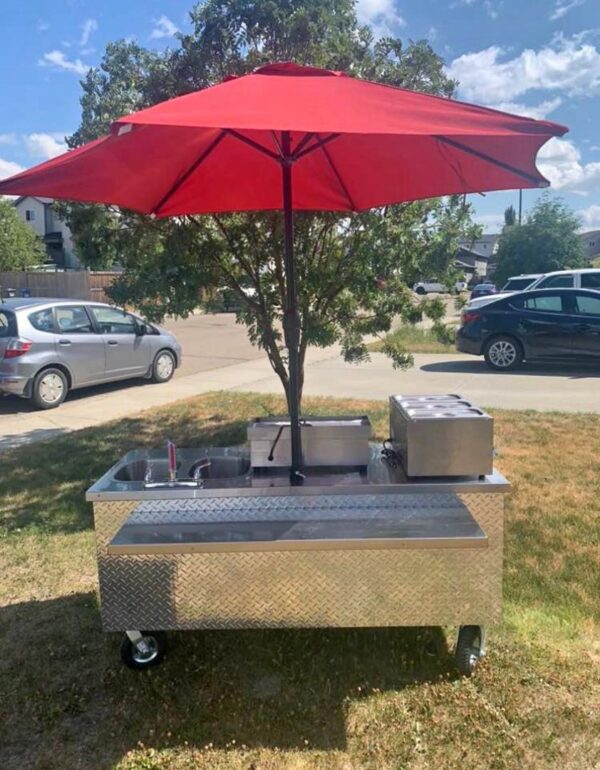 Hamburger concession stand cart